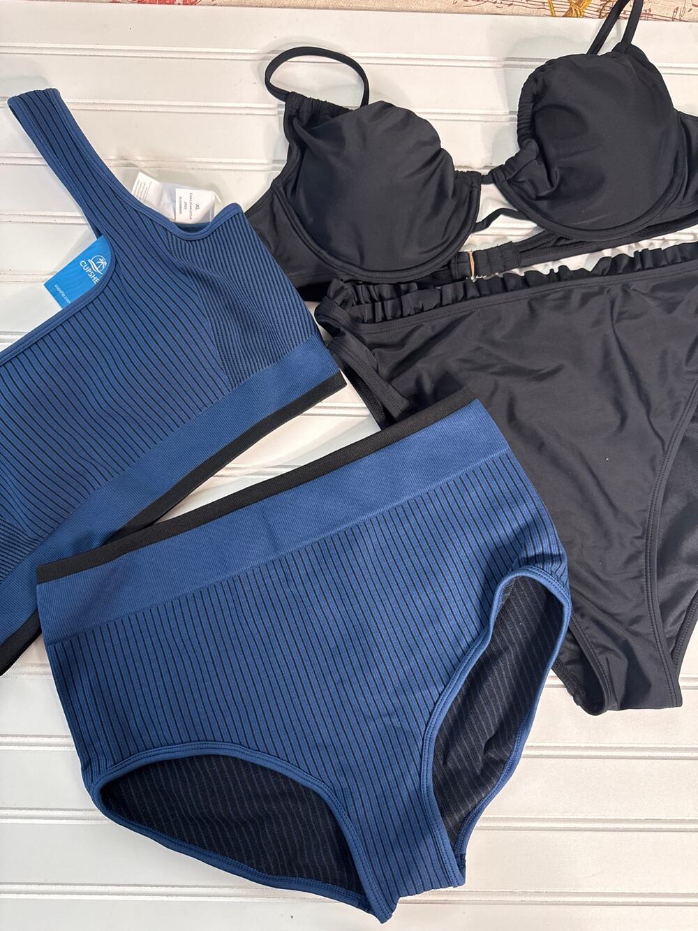 NWT Cupshe Lot of 2 Two Piece Swimsuits 2-PC Bikinis Swim Paddle Bundle Size XL